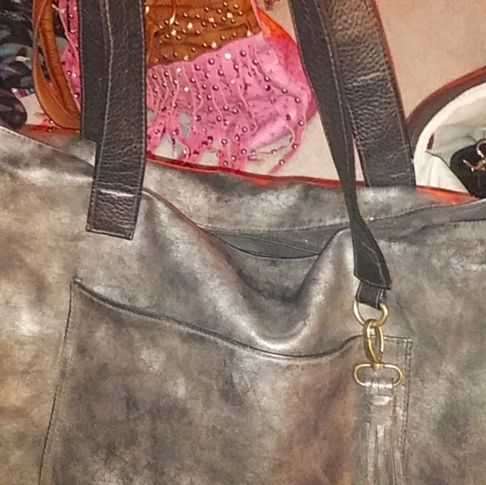 Black and grey womans tote Bag